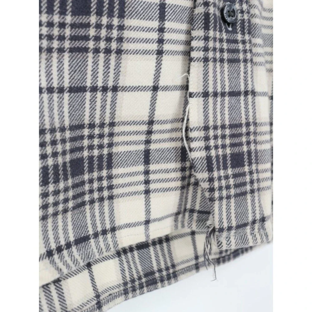 The North Face Arroyo Flannel Mens Utility Blue Plaid Size Medium Organic Cotton